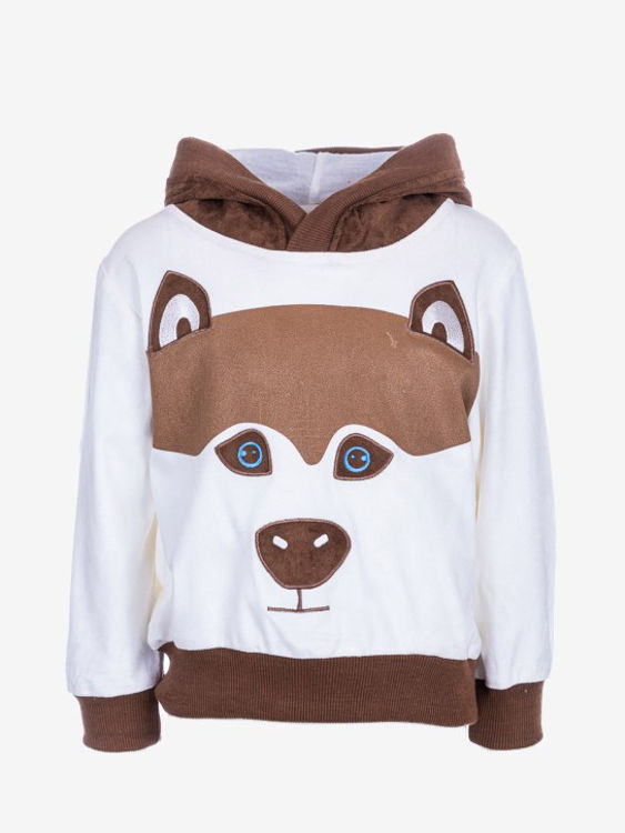 Picture of YF0487 KIDS VELVET WOLF WINTER HOODIED SWEATER